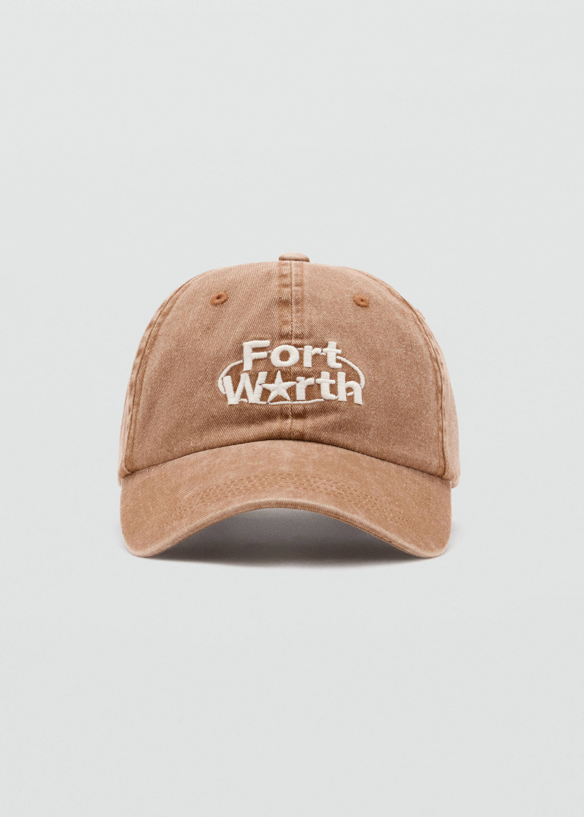 Embroidered distressed-effect cap - Medium plane