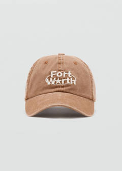 Embroidered distressed-effect cap — Burnt Orange 2