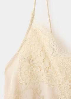 V-neck lace top — Ecru 7