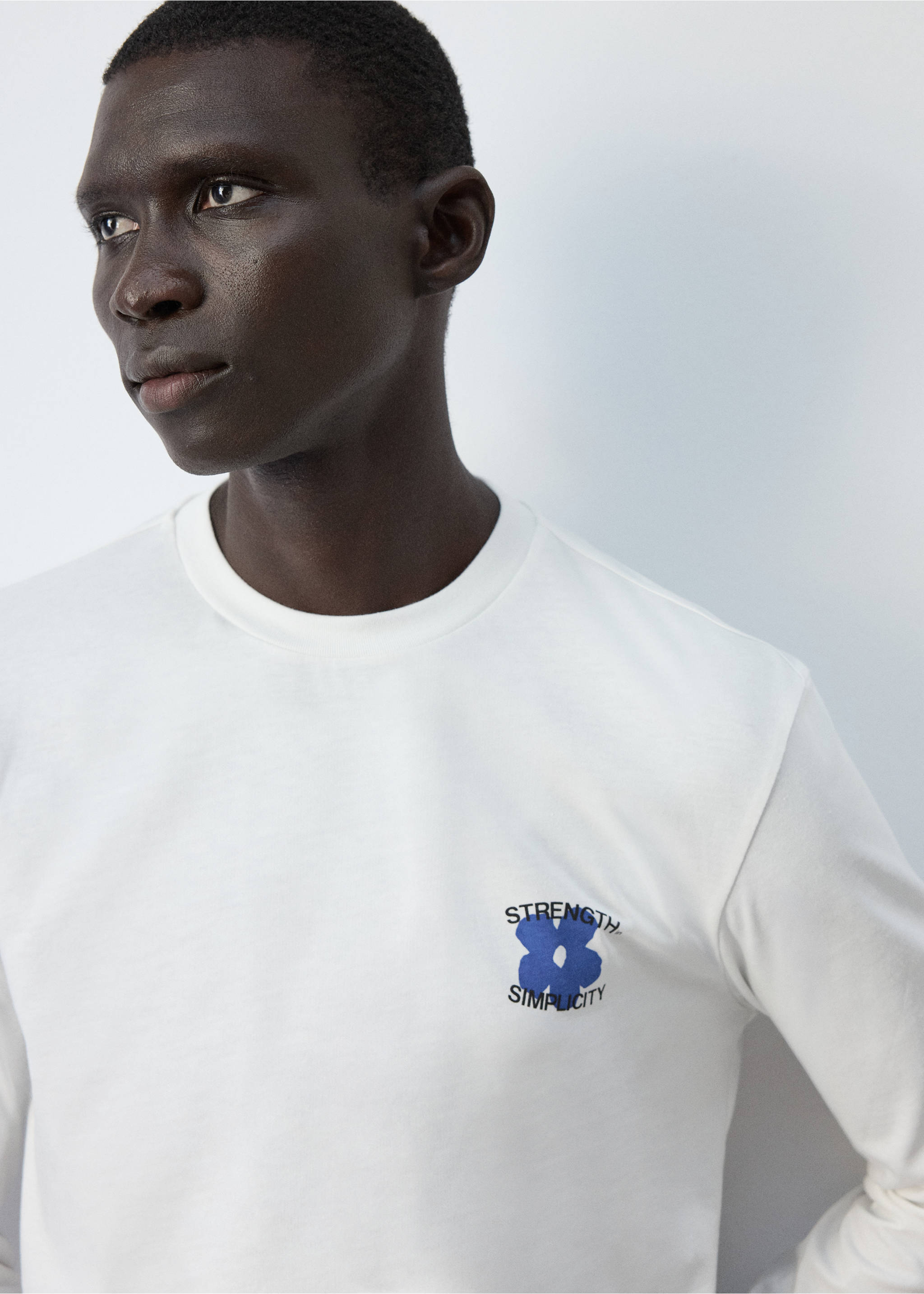 100% cotton printed t-shirt - Details of the article 1, White. Ref: 37034471-00.