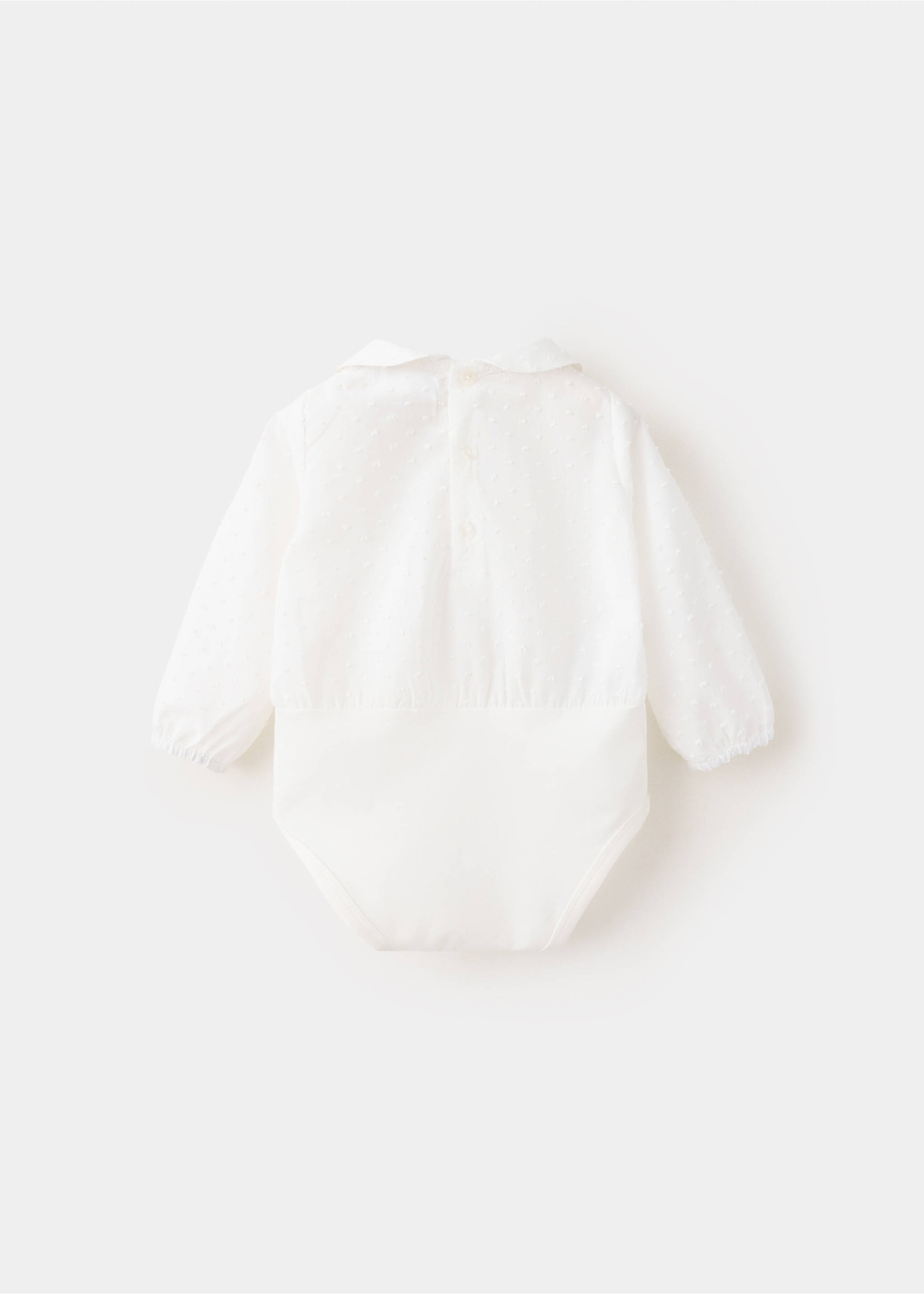 Dětské body s límečkem - Zadní strana zboží, Šedobílá. Ref: 37034472-00.