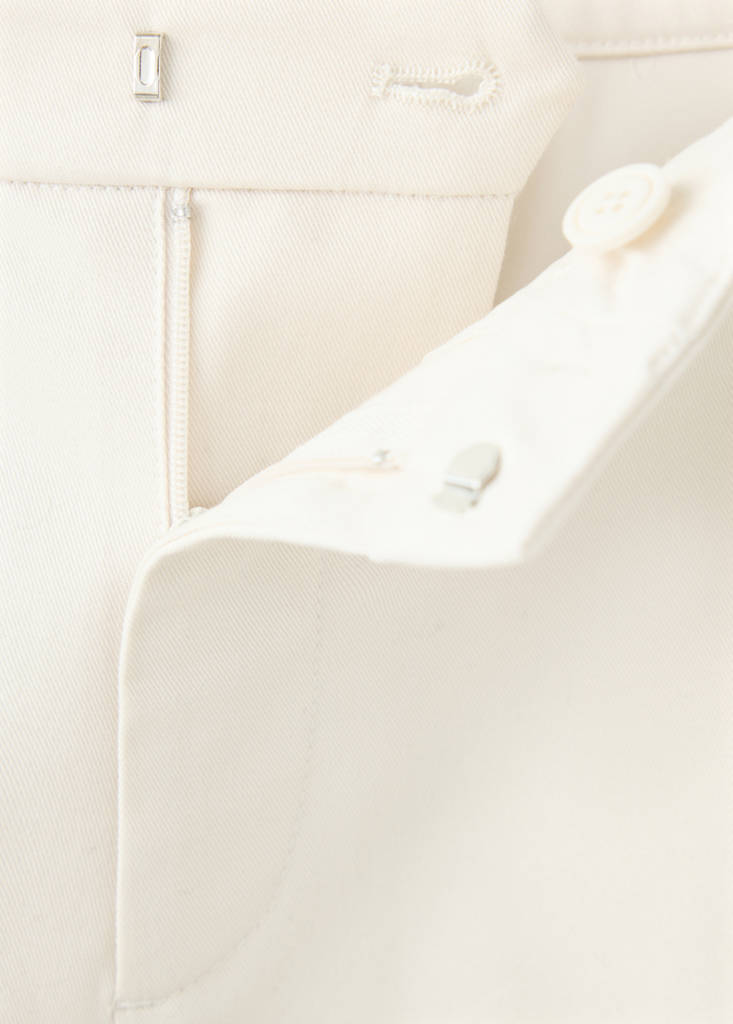 High-waisted flared trousers — Ecru