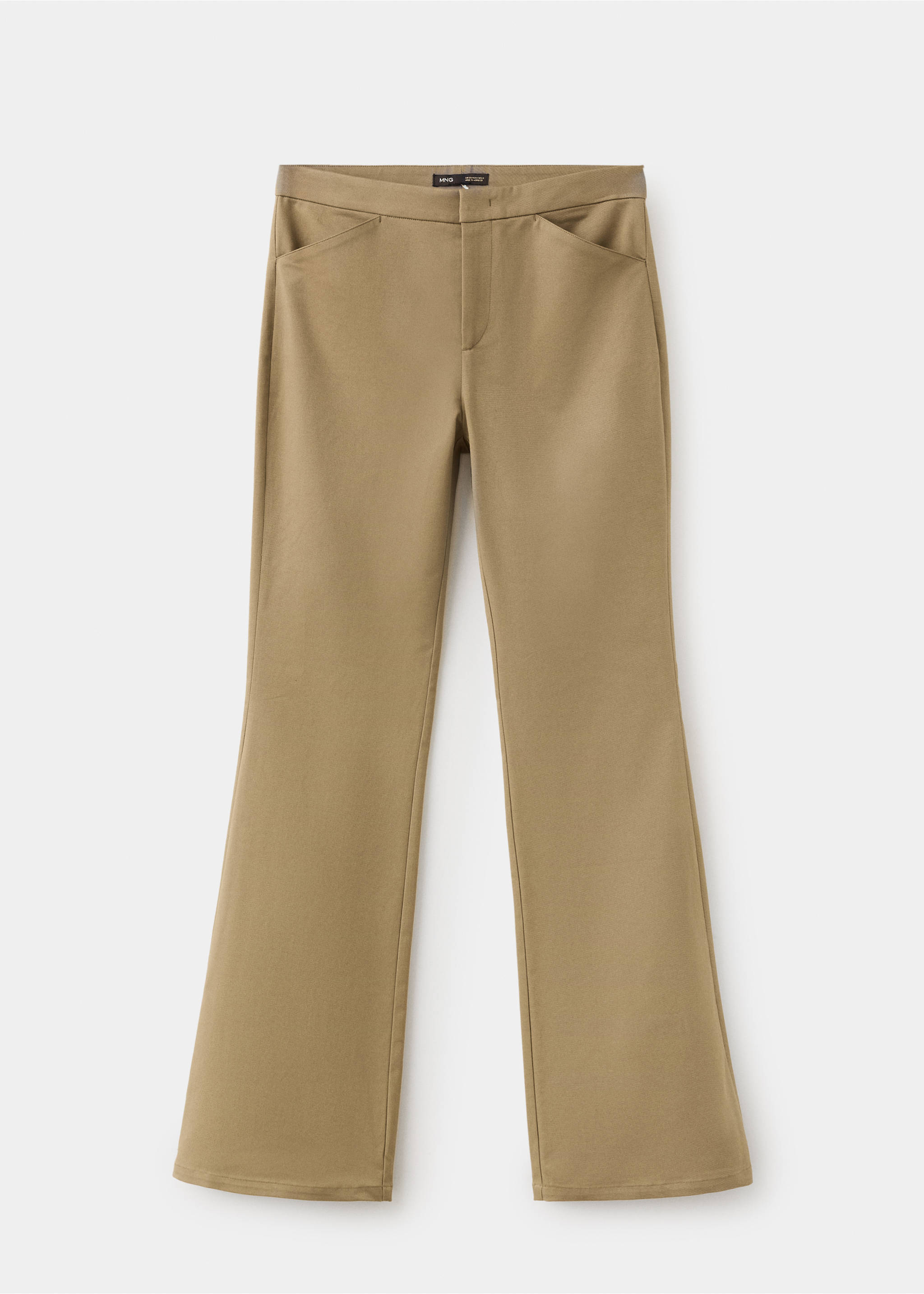 Pantalon flare taille haute - Article sans modèle, Kaki. Ref: 37034474-00.