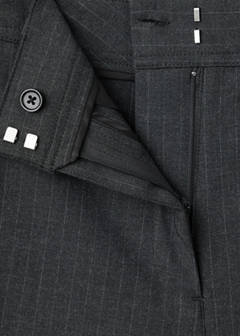 Adjustable-hem pinstripe trousers — Grey 5