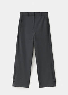 Adjustable-hem pinstripe trousers — Grey 4