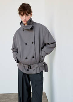 Straight-fit pleated trousers — Grey 11
