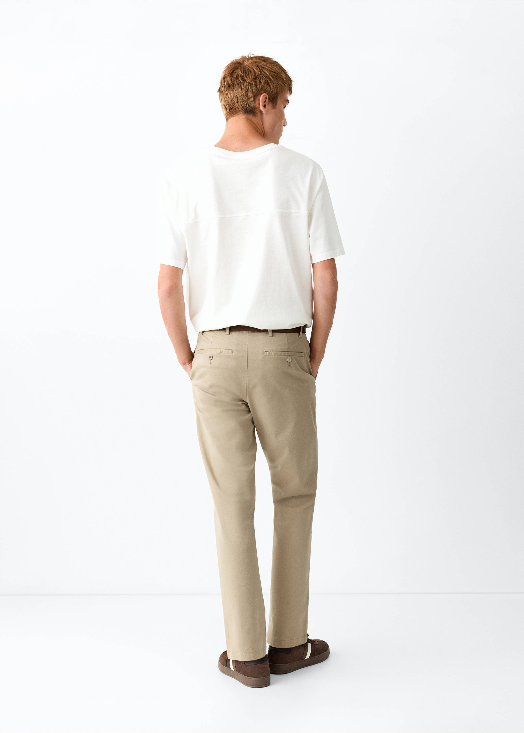 Pantalón chino algodón - Reverso del artículo, Marrón medio. Ref: 37034779-00.