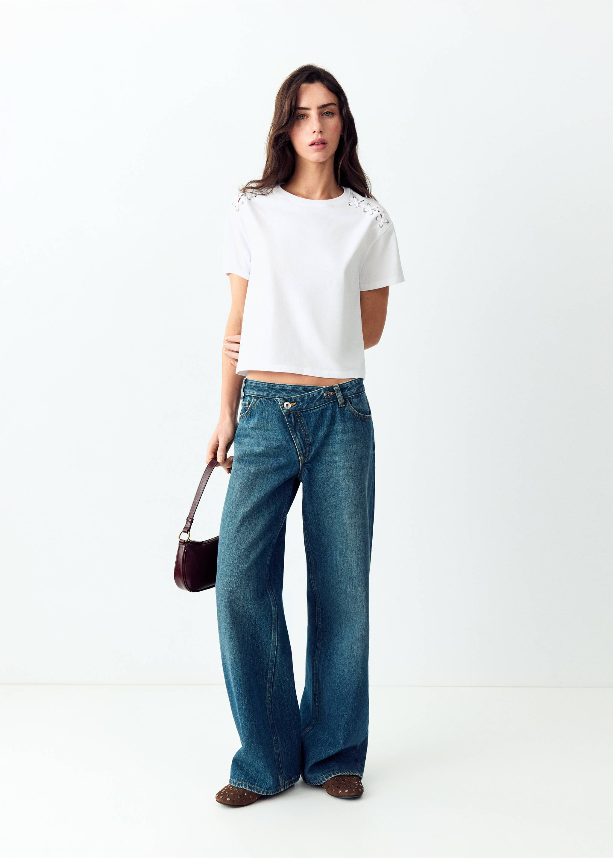 Fitted T-shirt with crisscross lacing - General plane, Off White. Ref: 37034782-00.