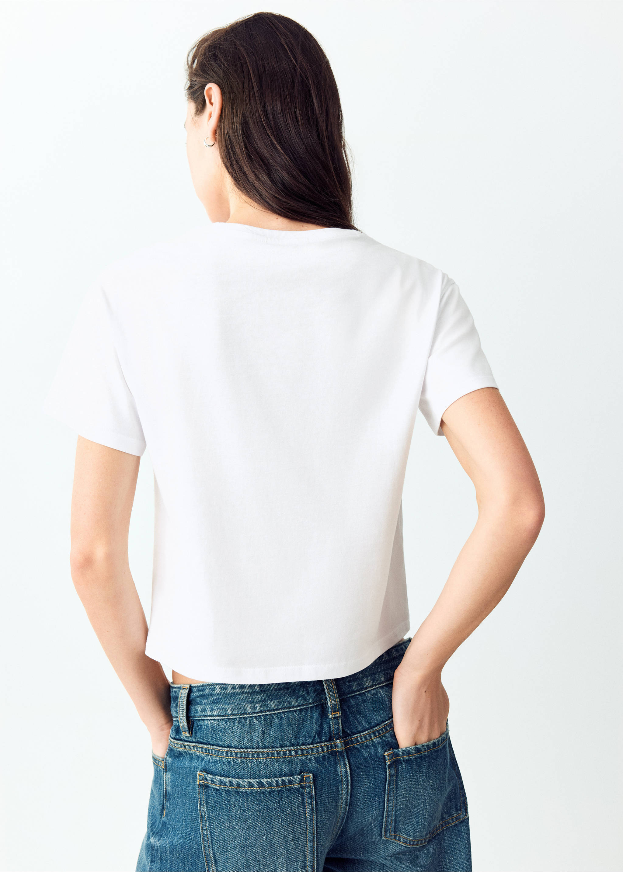Fitted T-shirt with crisscross lacing - Reverse of the article, Off White. Ref: 37034782-00.
