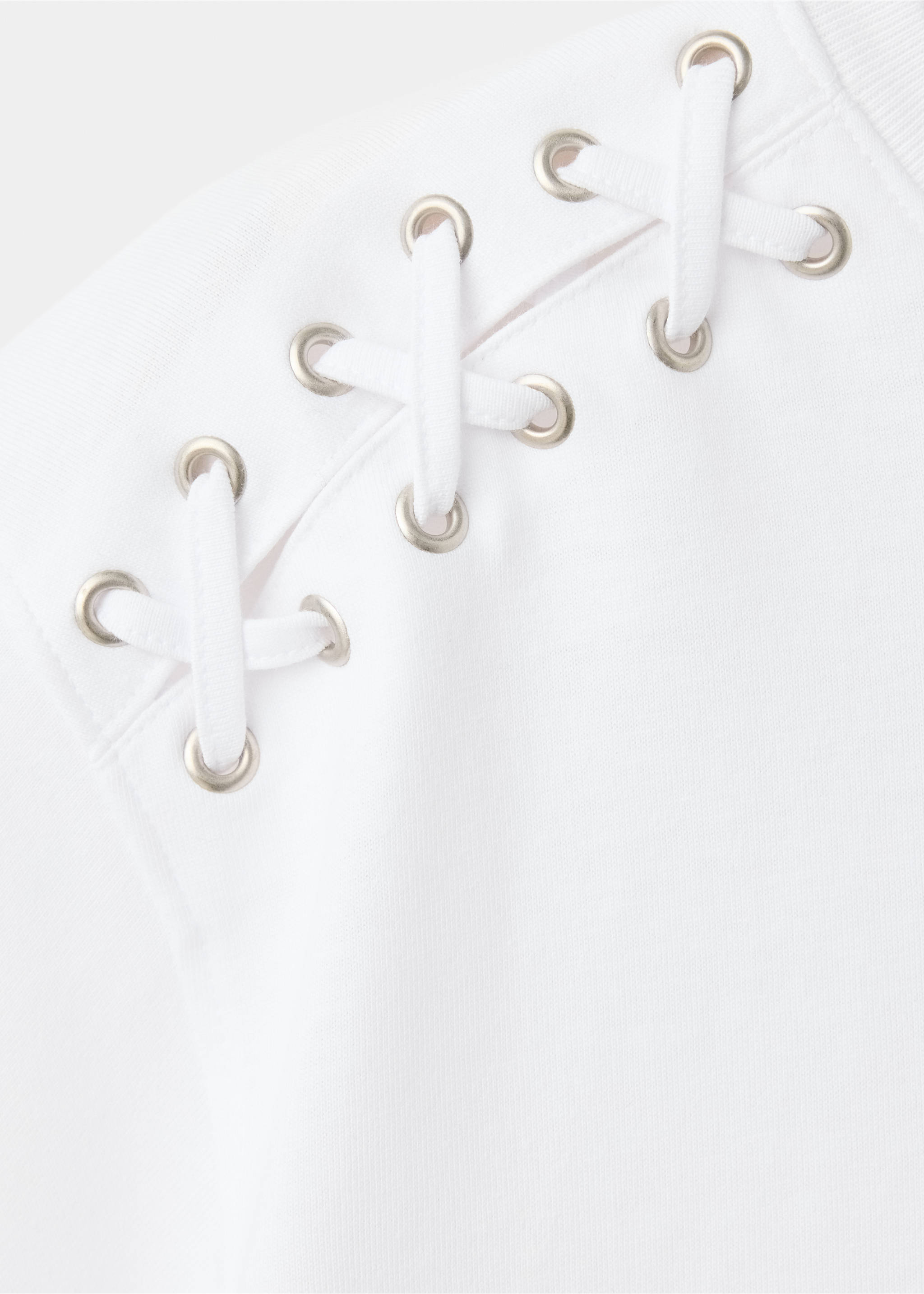 Fitted T-shirt with crisscross lacing - Details of the article 8, Off White. Ref: 37034782-00.
