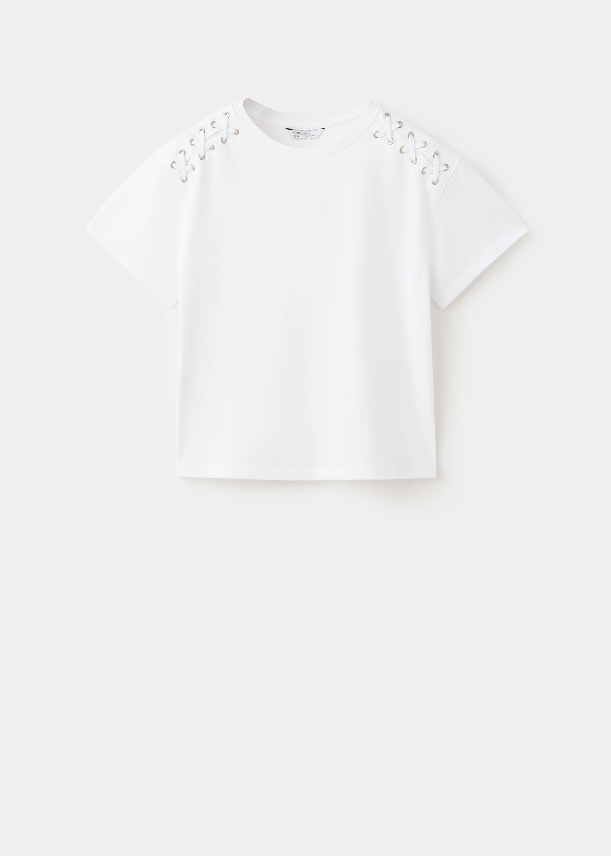 Fitted T-shirt with crisscross lacing - Article without model, Off White. Ref: 37034782-00.