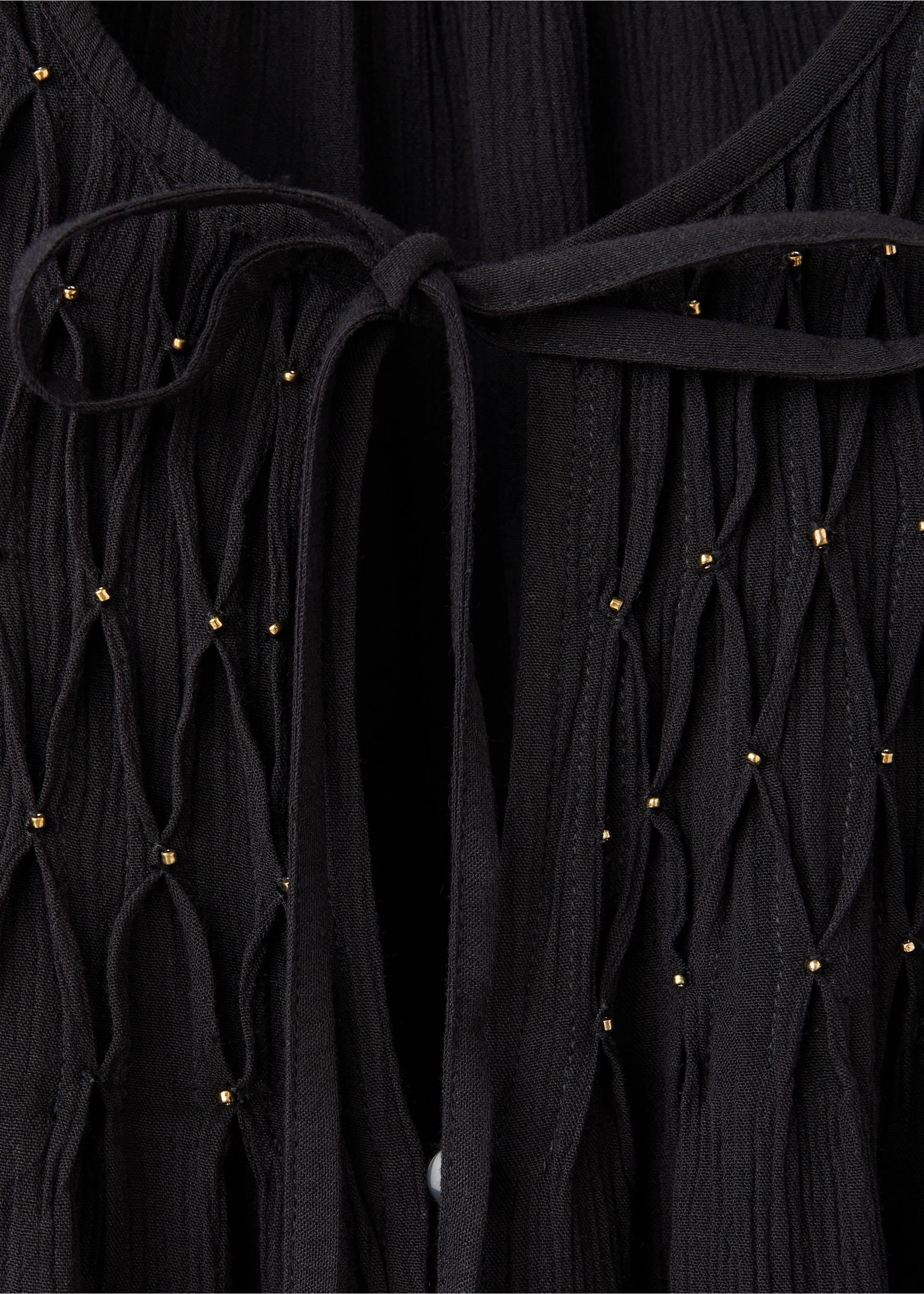 Fluid blouse with metallic details - Details of the article 8, Black. Ref: 37034783-00.