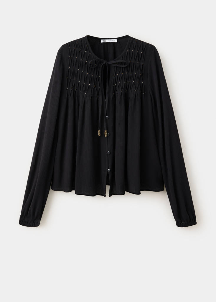 Fluid blouse with metallic details — Black