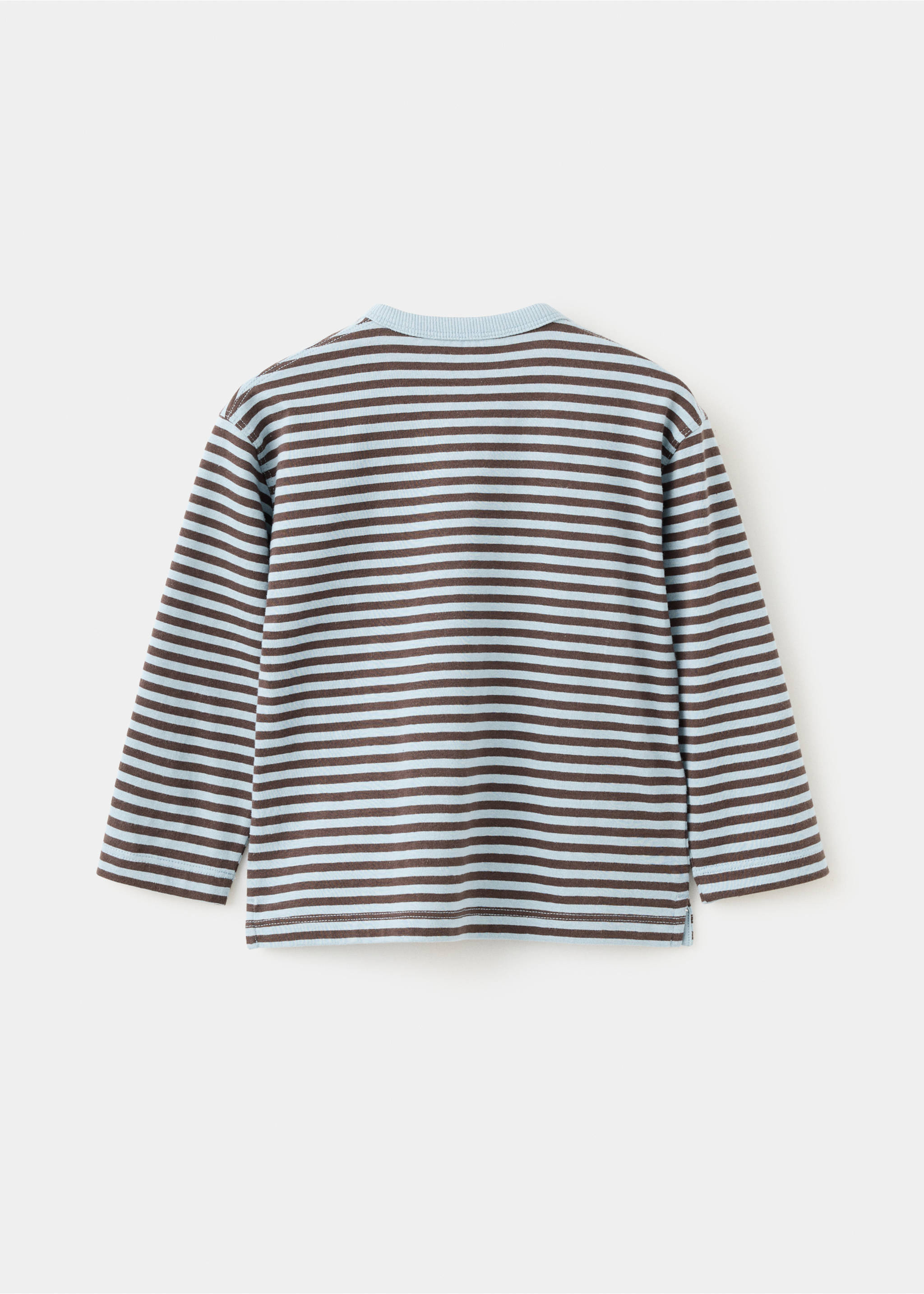Striped cotton T-shirt - Reverse of the article, Chocolate. Ref: 37034784-00.