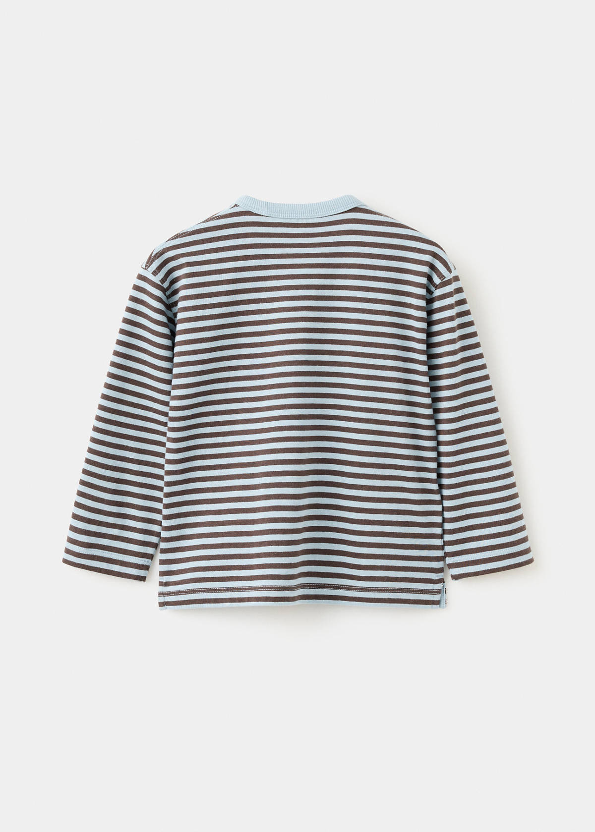 Striped cotton T-shirt — Chocolate