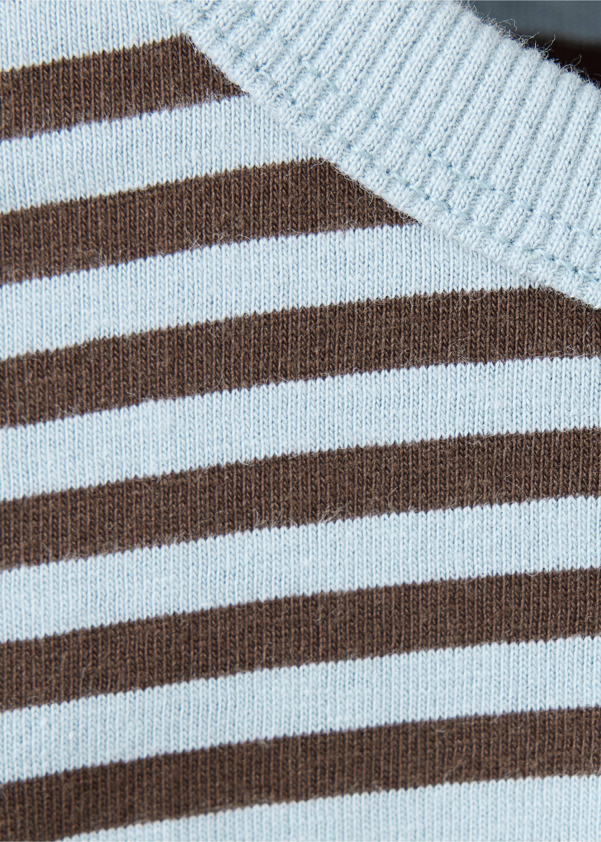 Striped cotton T-shirt - Details of the article 8, Chocolate. Ref: 37034784-00.