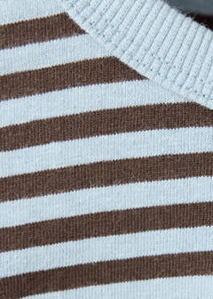 Striped cotton T-shirt — Chocolate 4