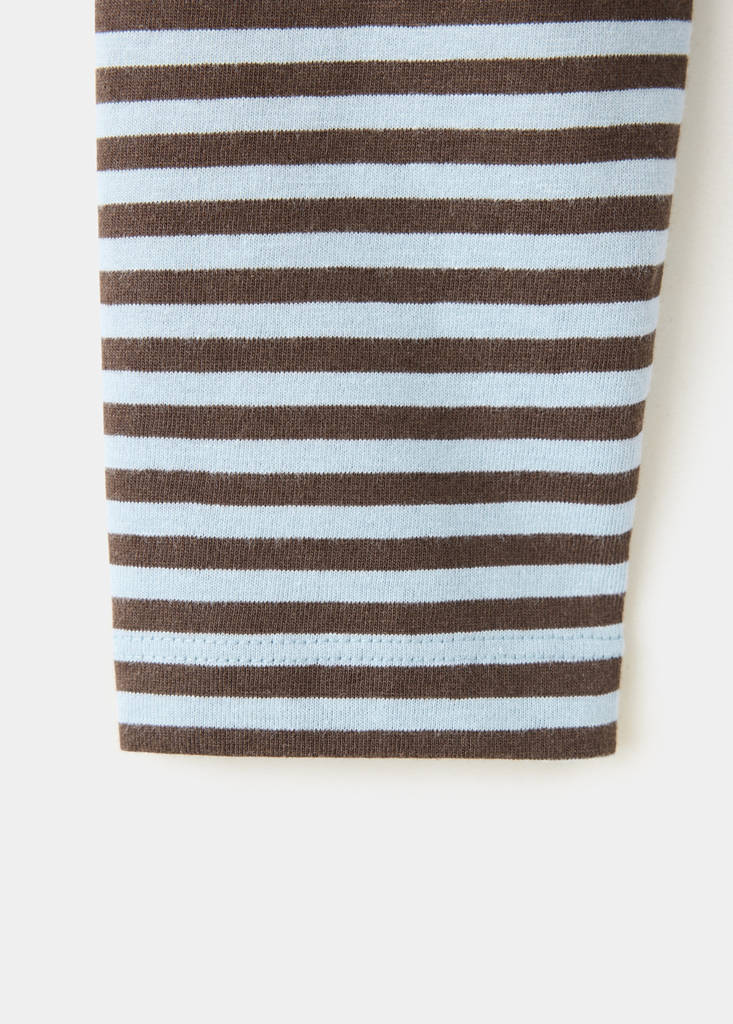 Striped cotton T-shirt — Chocolate