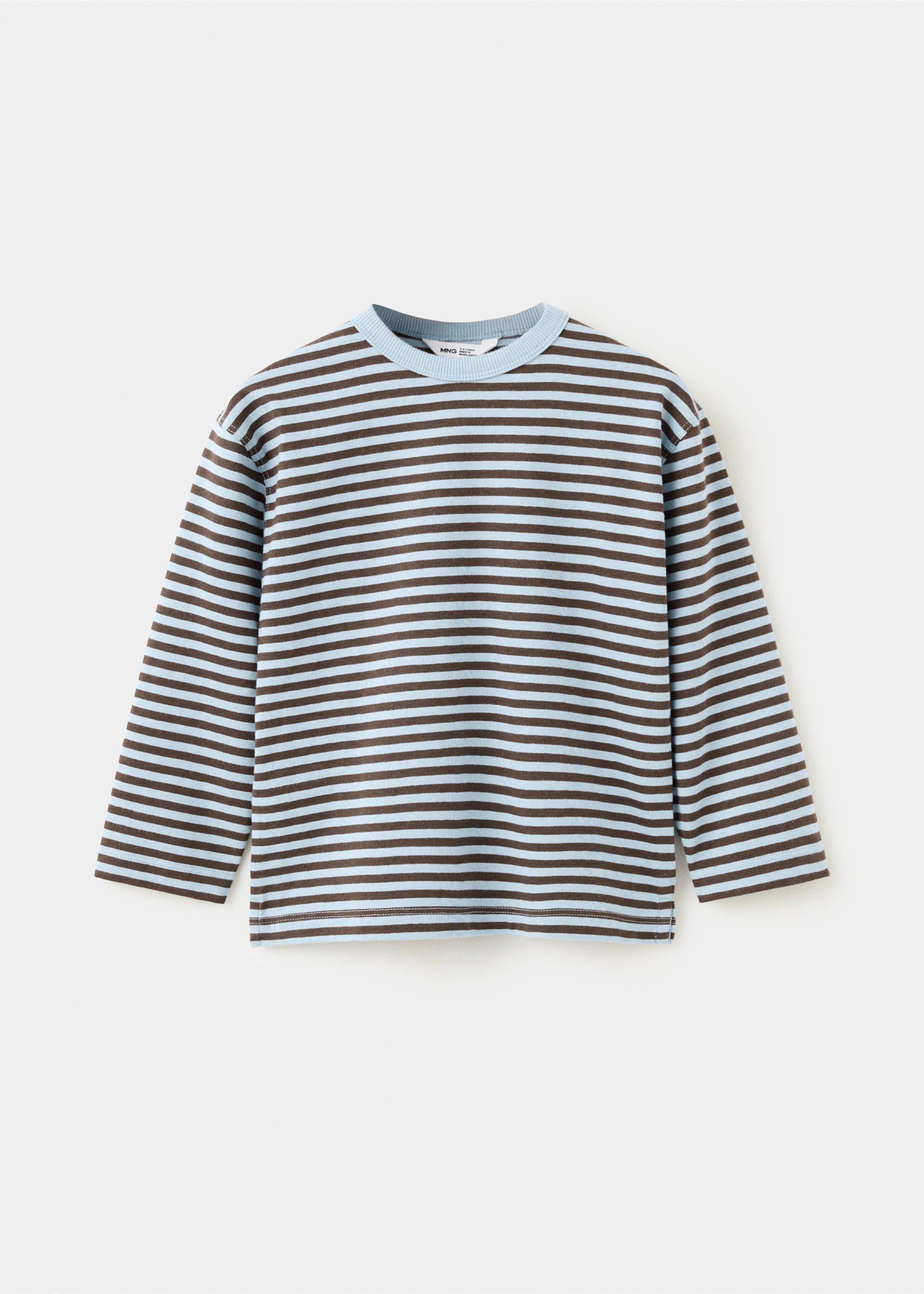 Striped cotton T-shirt - Article without model, Chocolate. Ref: 37034784-00.