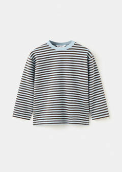 Striped cotton T-shirt — Chocolate 3
