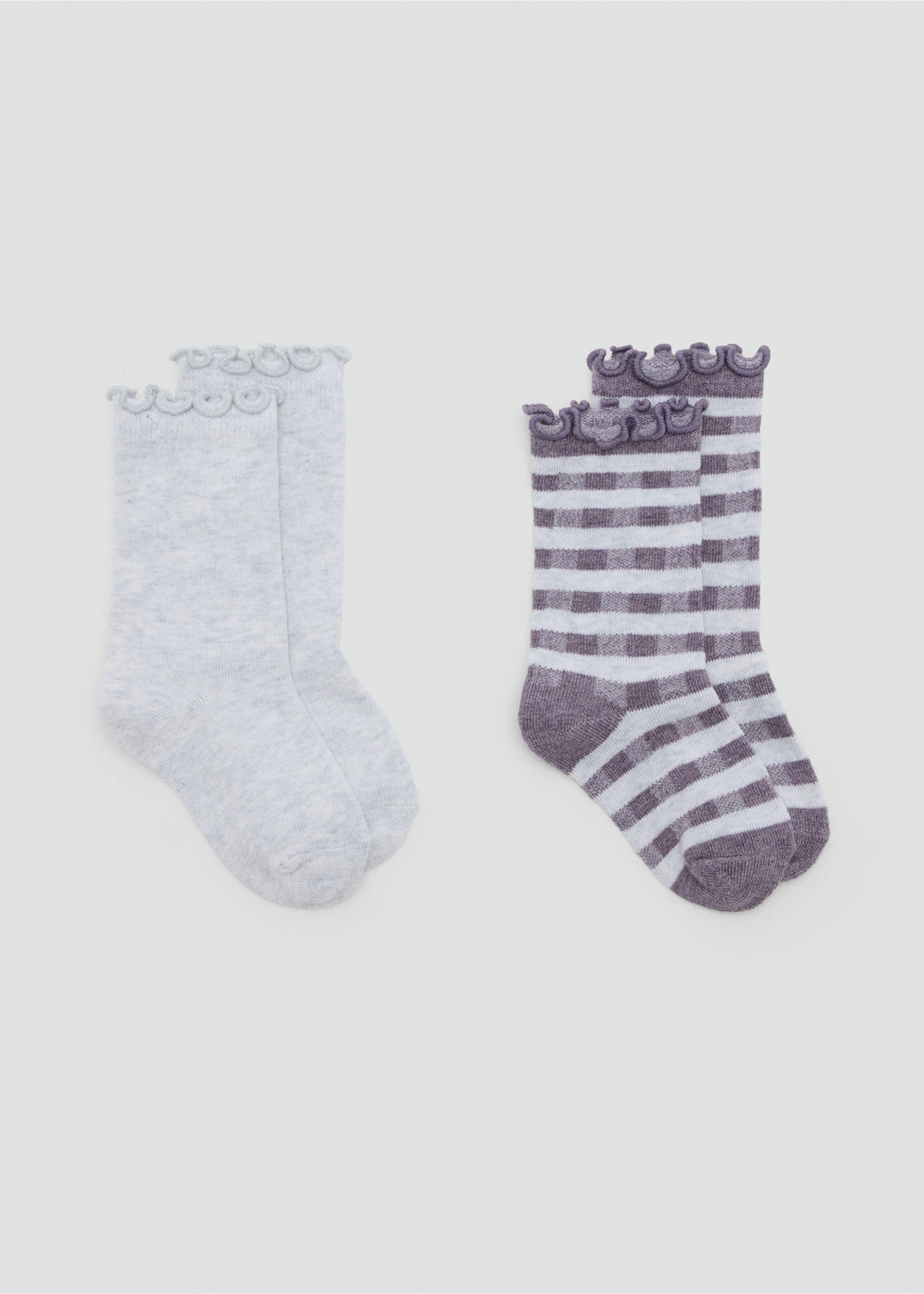 2 pack ribbed socks - Article without model, Purple. Ref: 37034789-00.