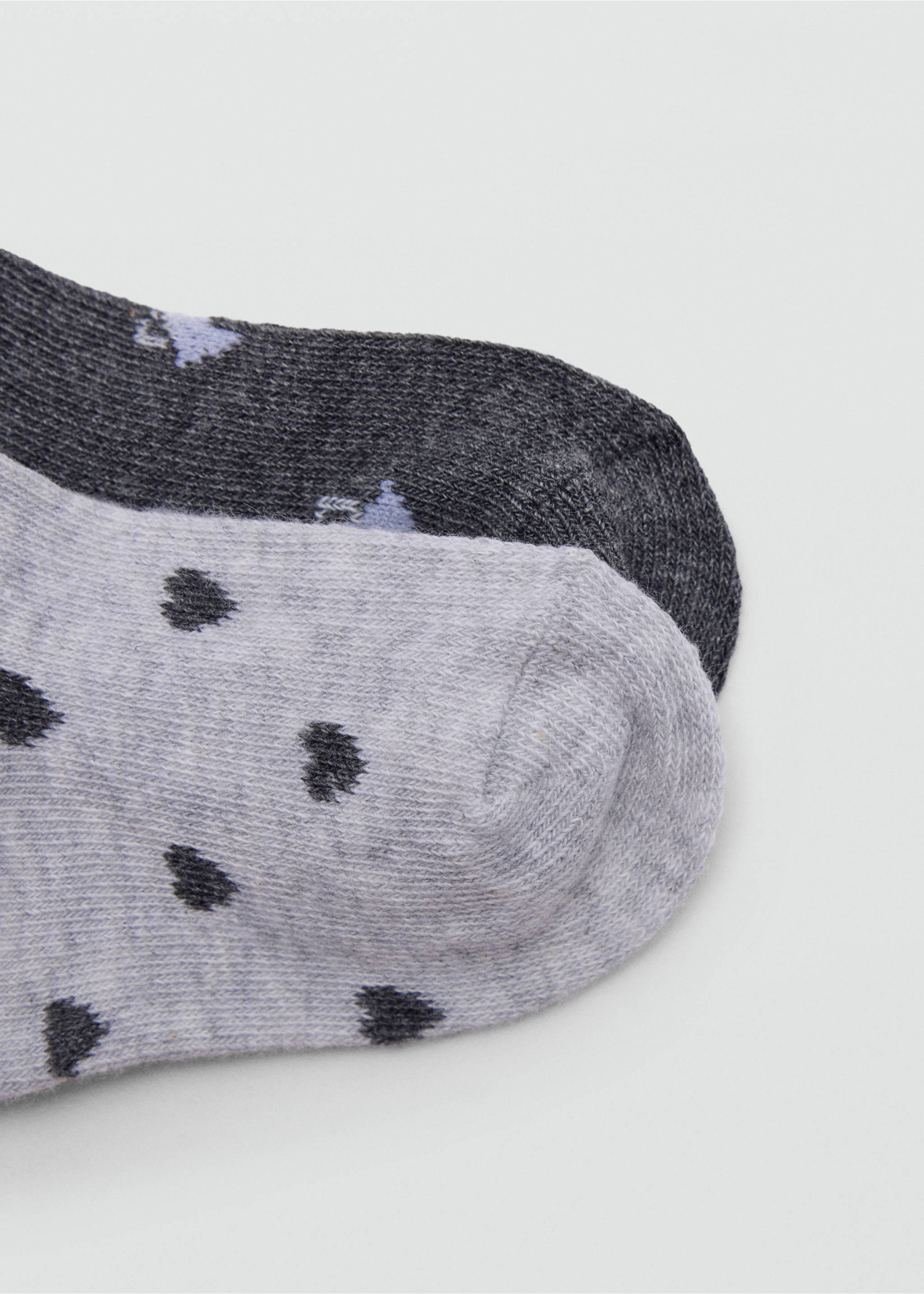 2 pack printed socks - Details of the article 8, Dark Heather Grey. Ref: 37034790-00.