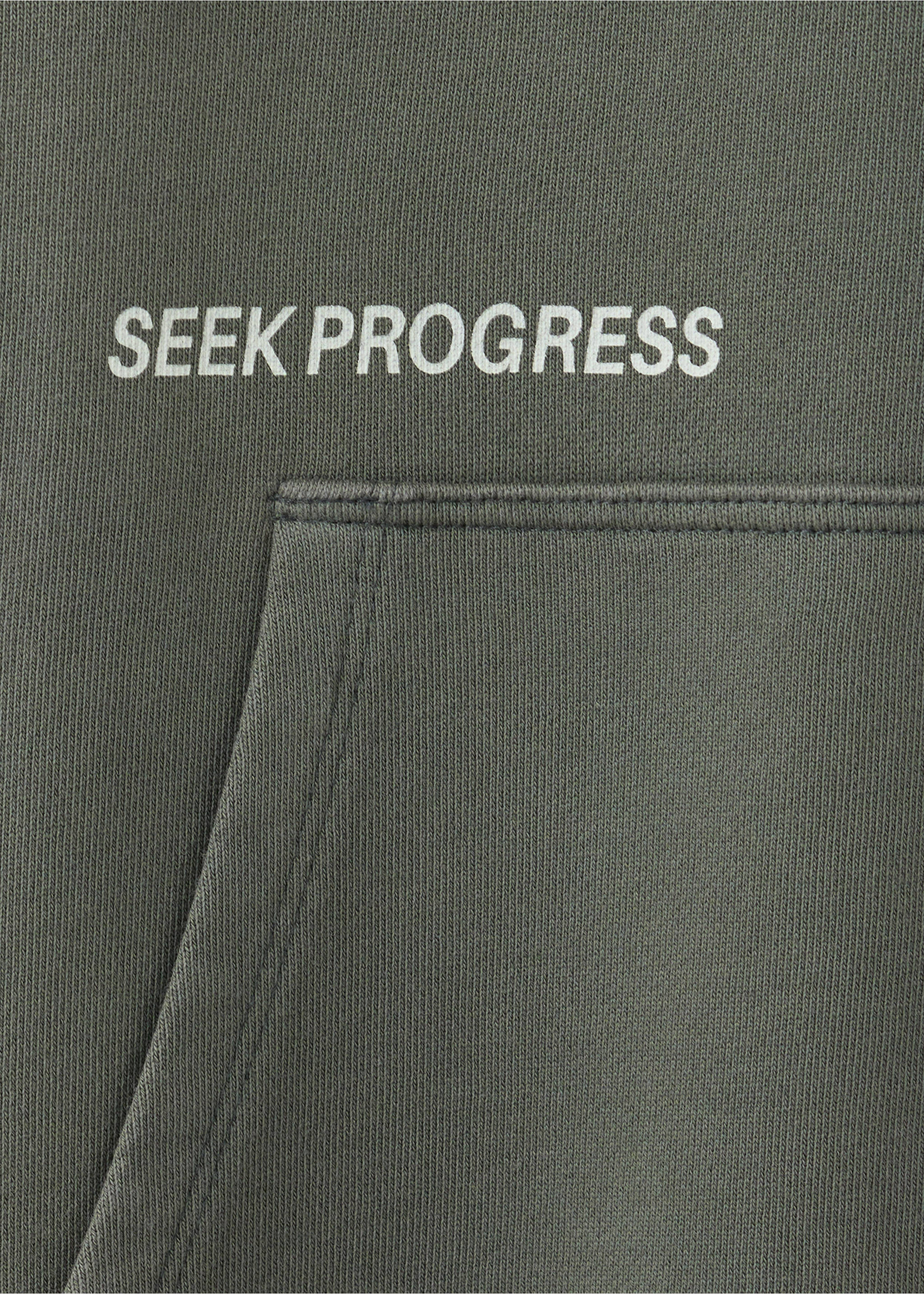 Hoodie cotton sweatshirt - Details of the article 8, Dark Green. Ref: 37034792-00.
