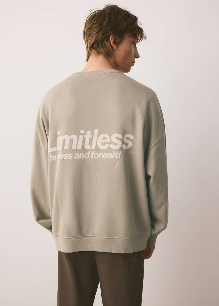 Printed sweatshirt 100% cotton — Medium Brown