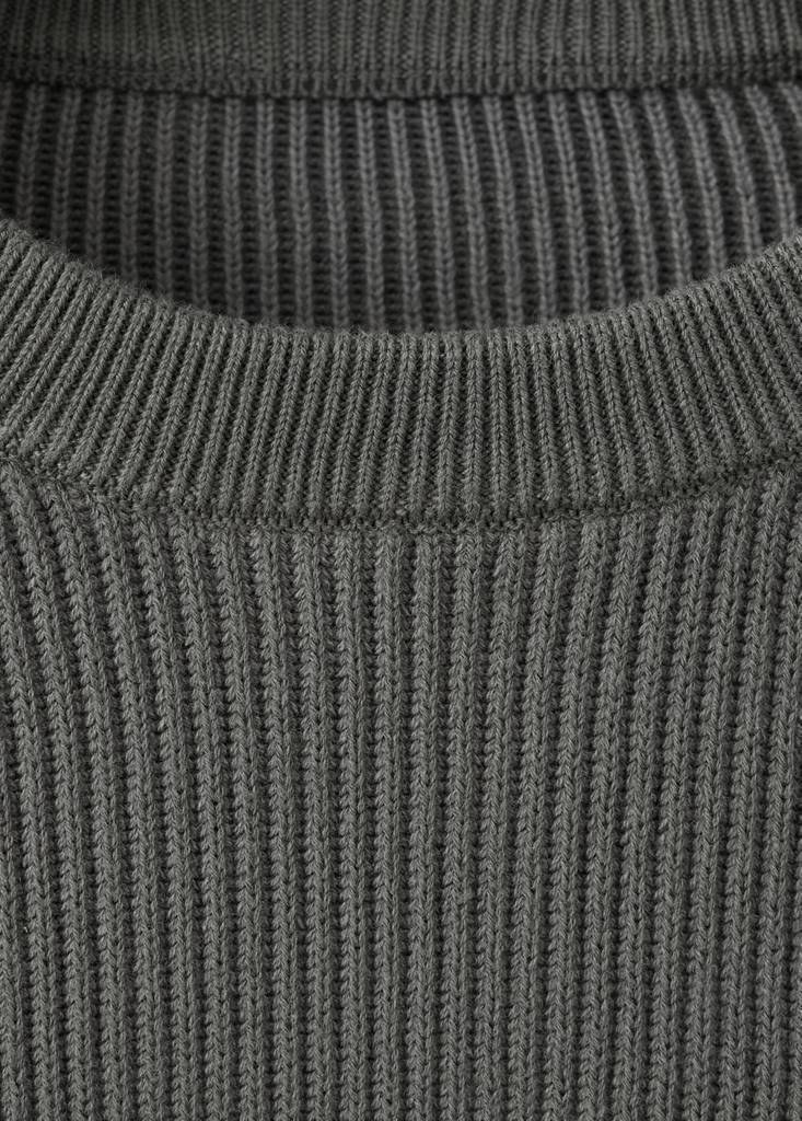 Ribbed cotton knit jersey — Charcoal