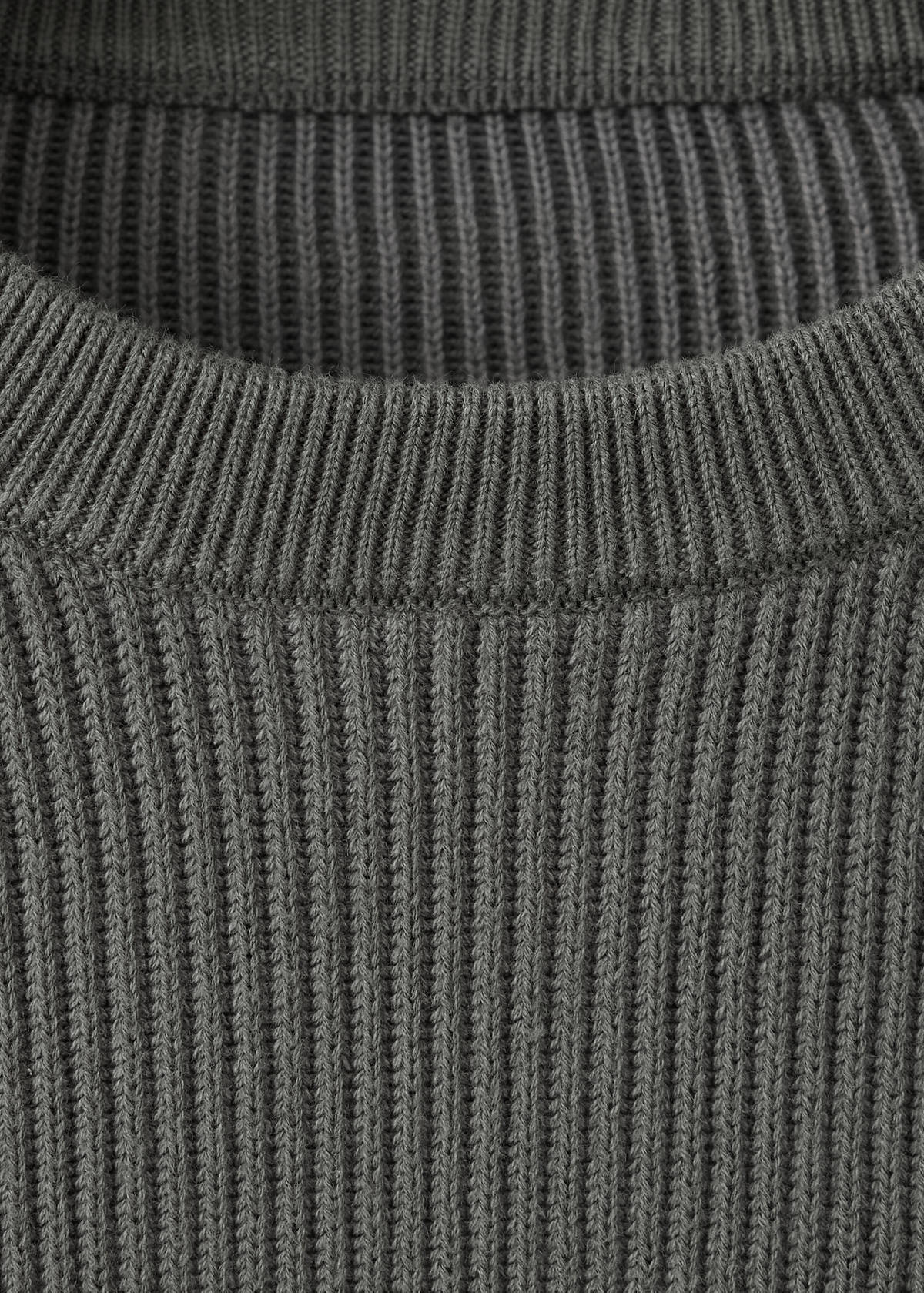 Ribbed cotton knit jersey — Charcoal