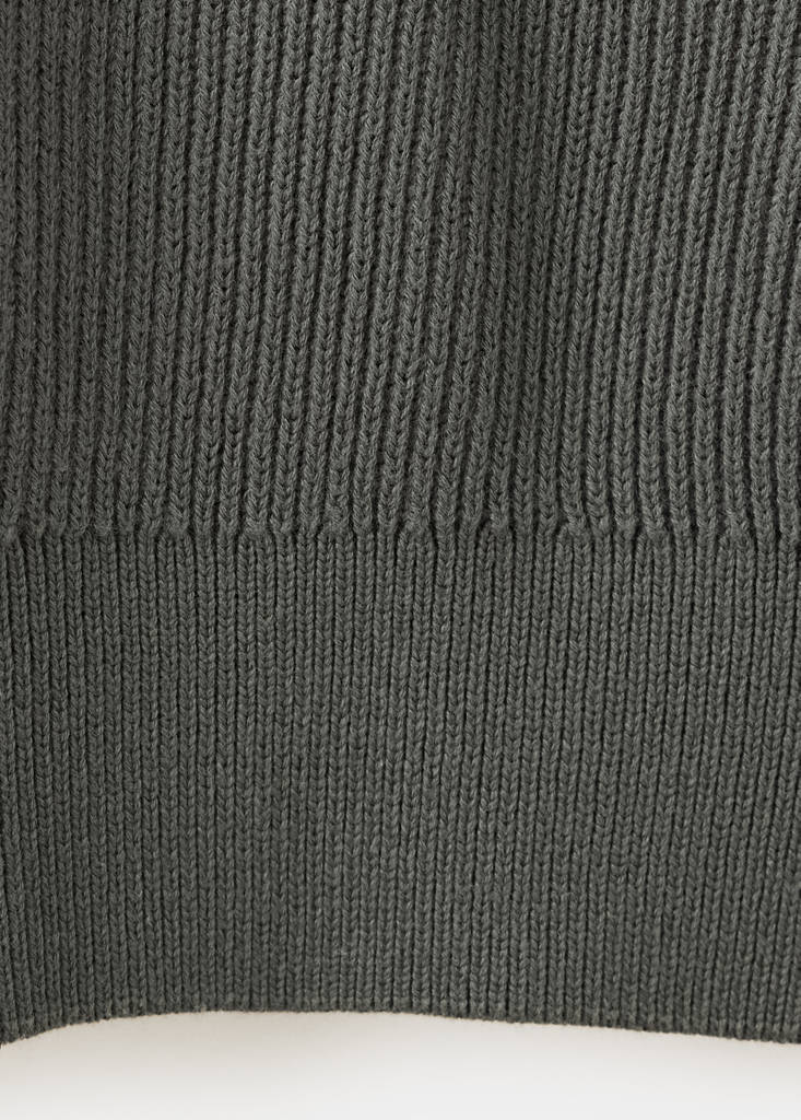 Ribbed cotton knit jersey — Charcoal