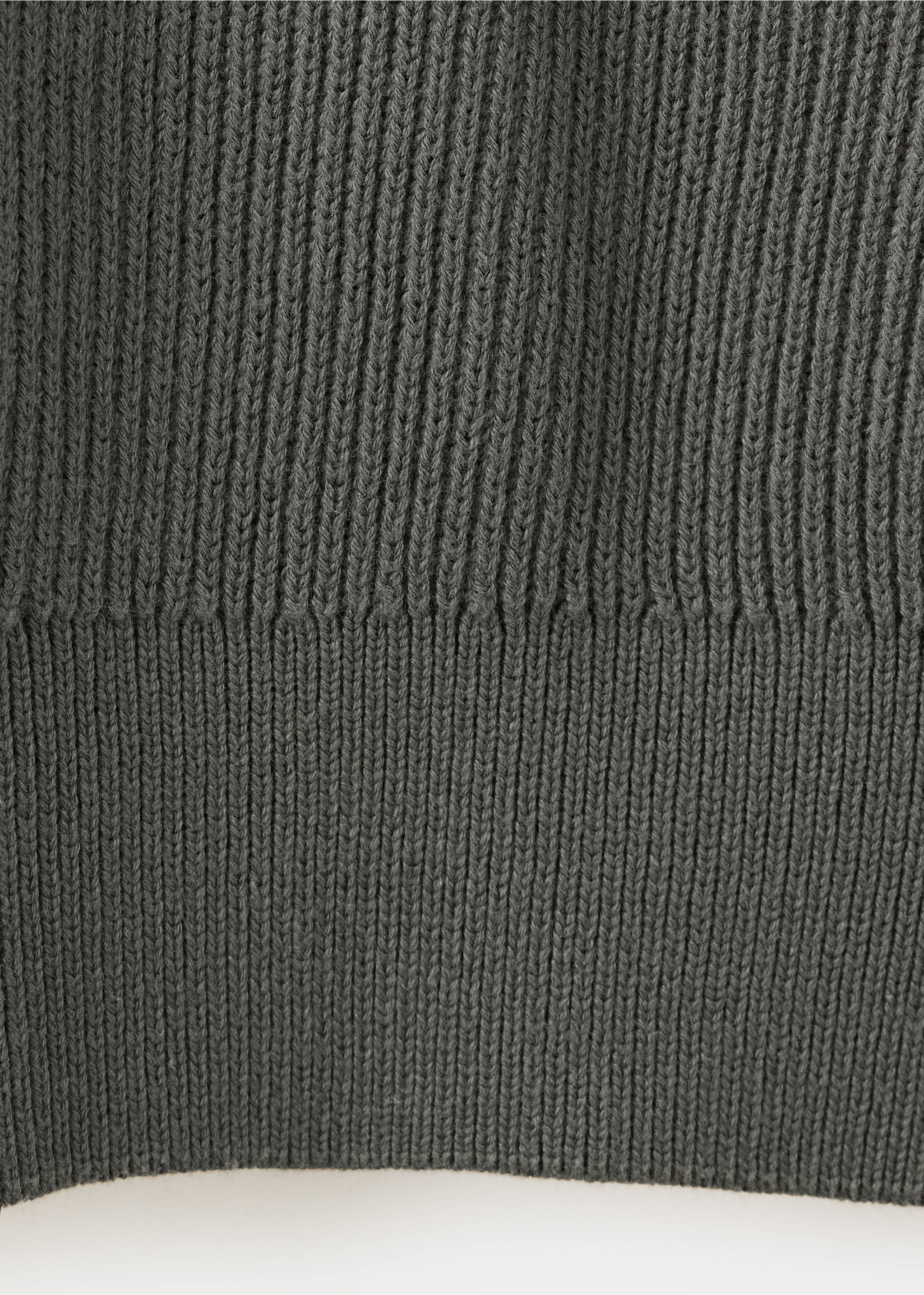 Ribbed cotton knit jersey - Details of the article 0, Charcoal. Ref: 37034794-00.