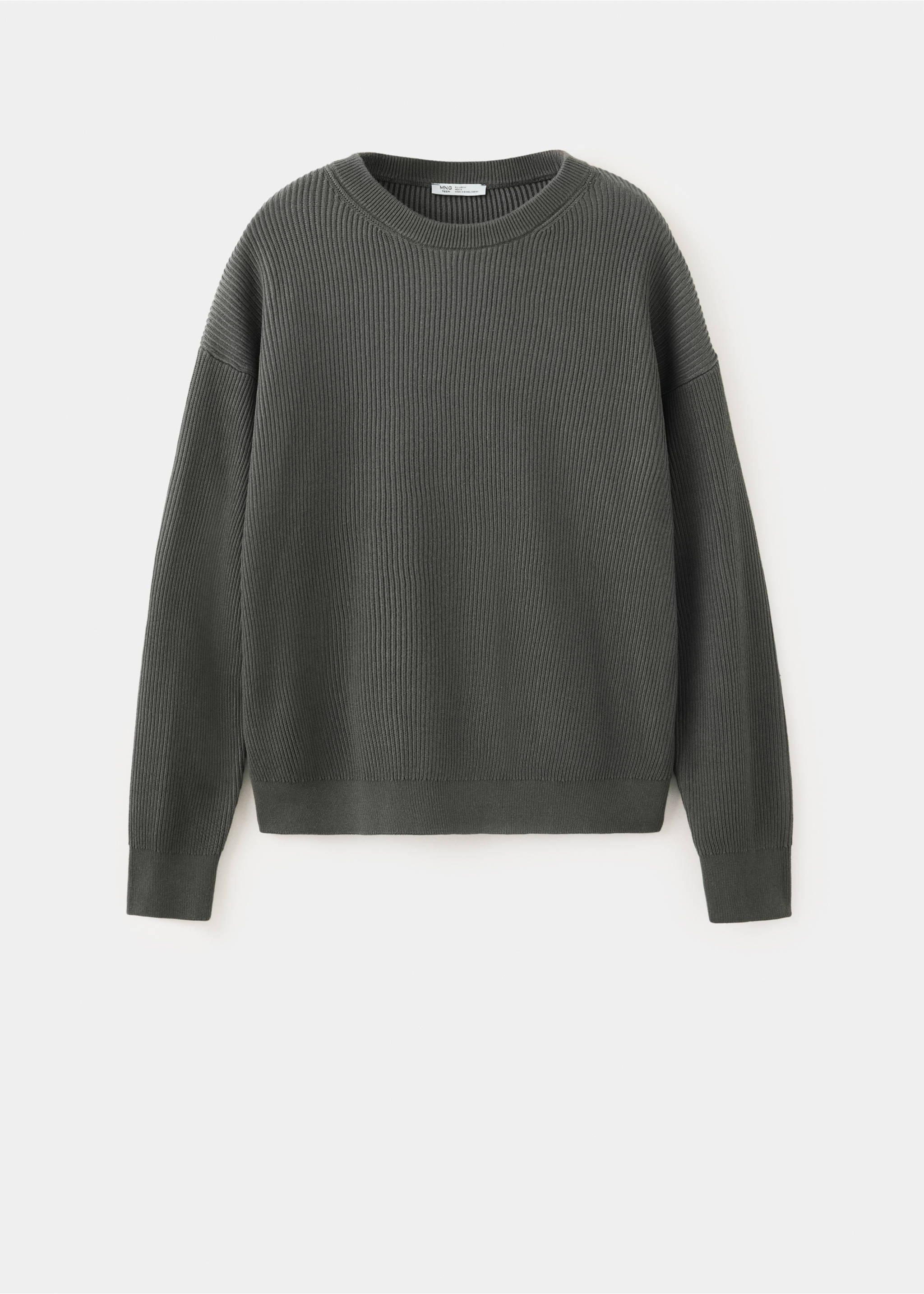 Ribbed cotton knit jersey - Article without model, Charcoal. Ref: 37034794-00.