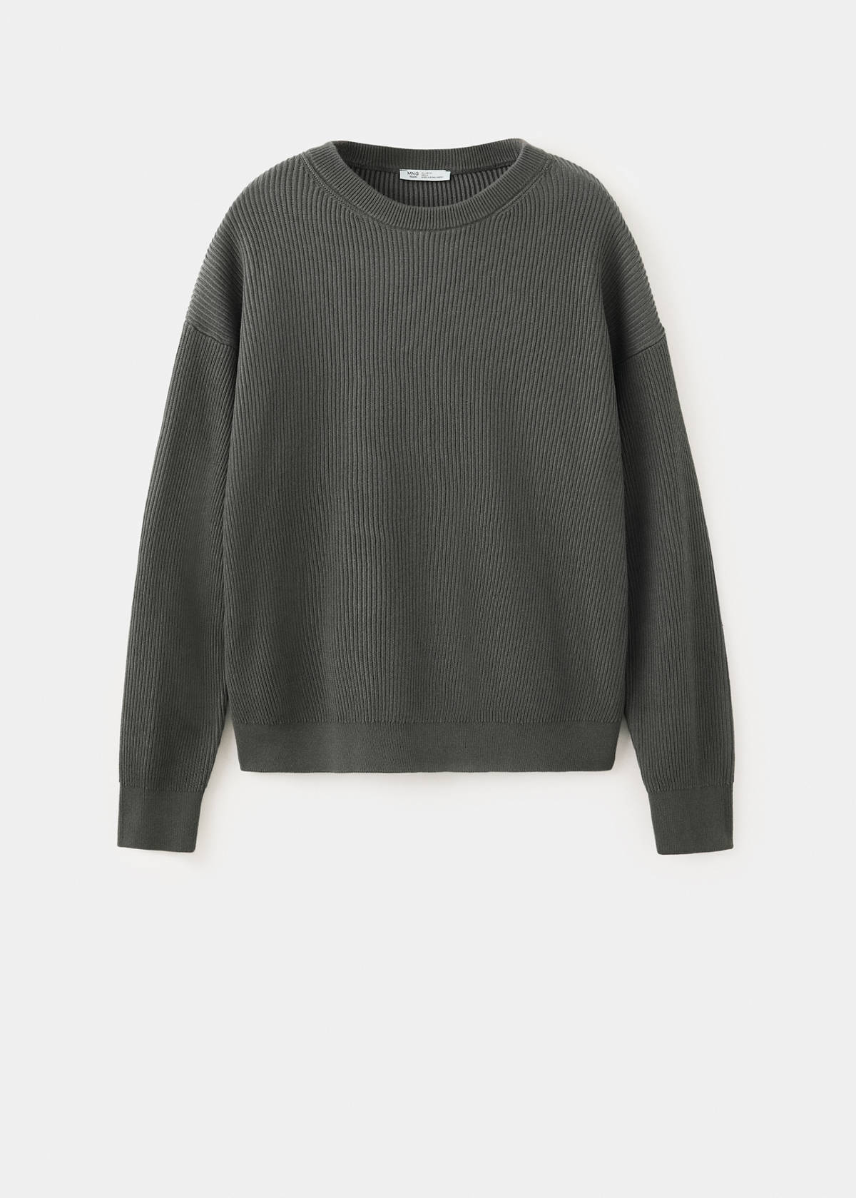 Ribbed cotton knit jersey — Charcoal