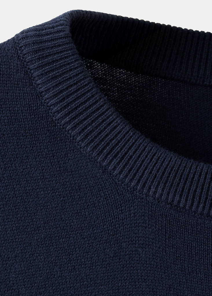 Knitted cotton sweater — Navy