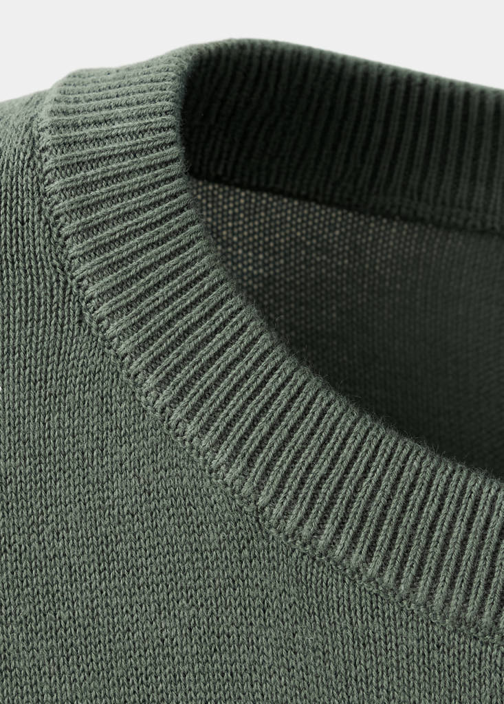 Knitted cotton sweater — Green