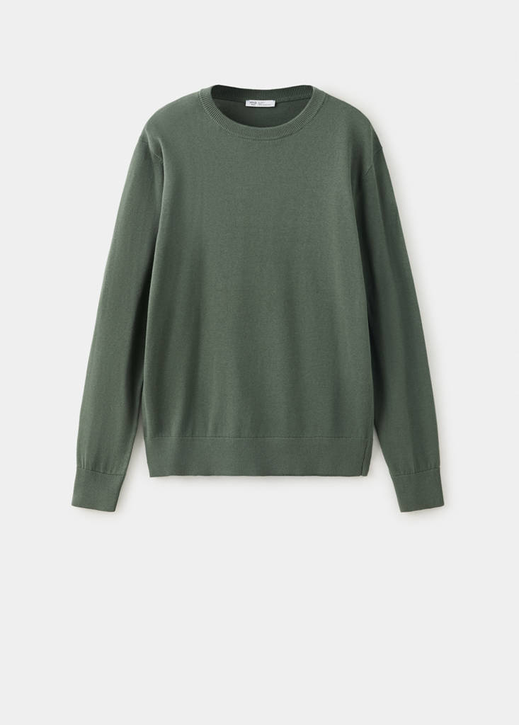 Knitted cotton sweater — Green