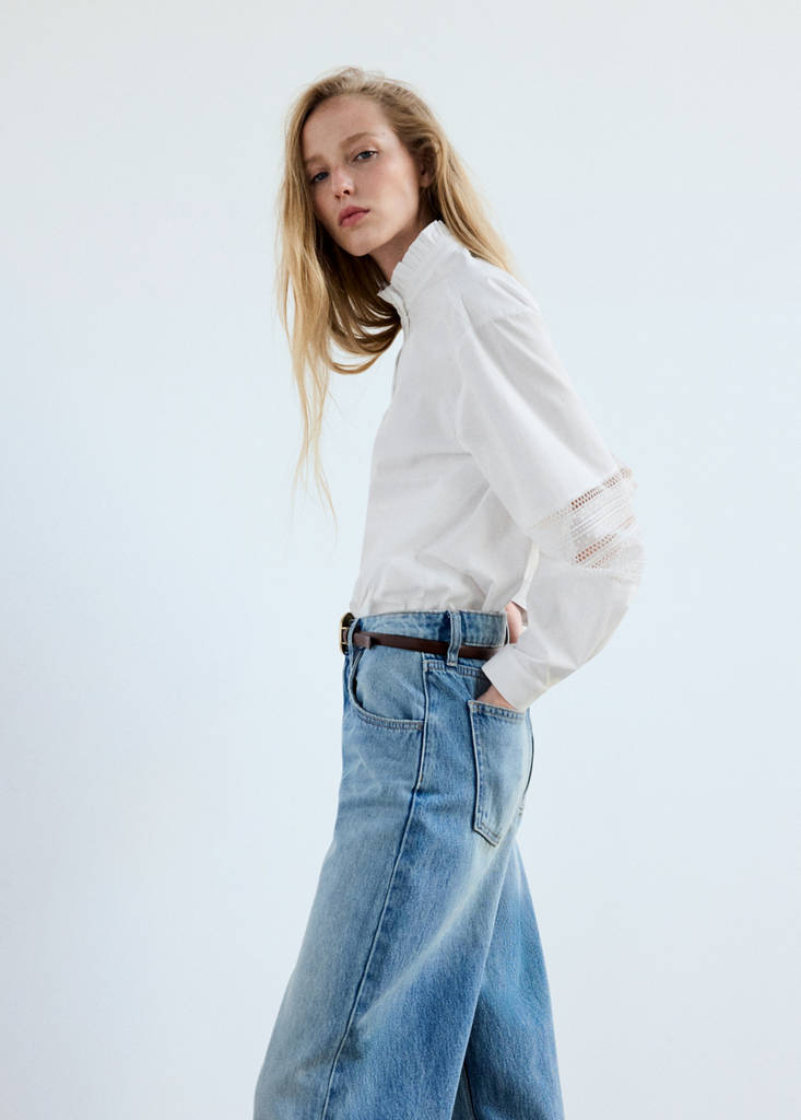 Embroidered poplin shirt - thumbnail 6