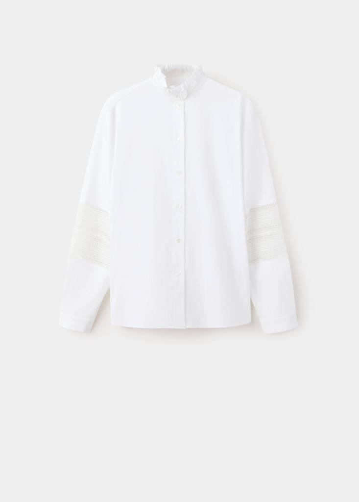 Embroidered poplin shirt - thumbnail 4