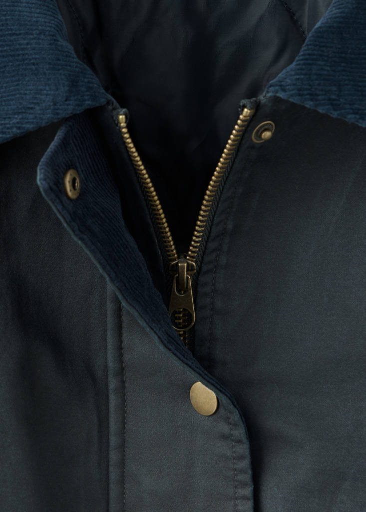 Parka with corduroy collar — Navy