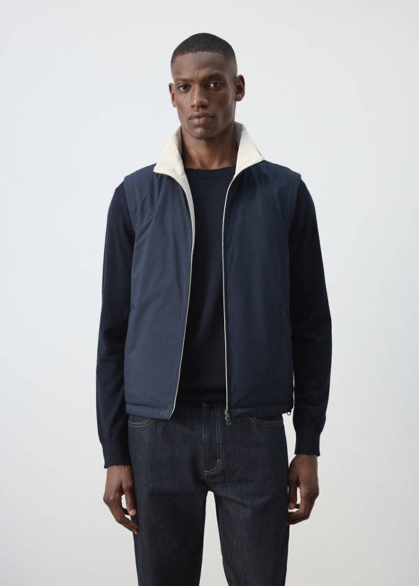 Reversible water-repellent gilet — Night Blue