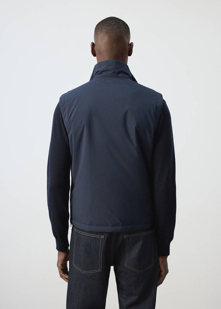 Reversible water-repellent gilet — Night Blue