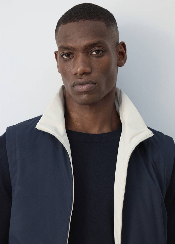 Reversible water-repellent gilet — Night Blue
