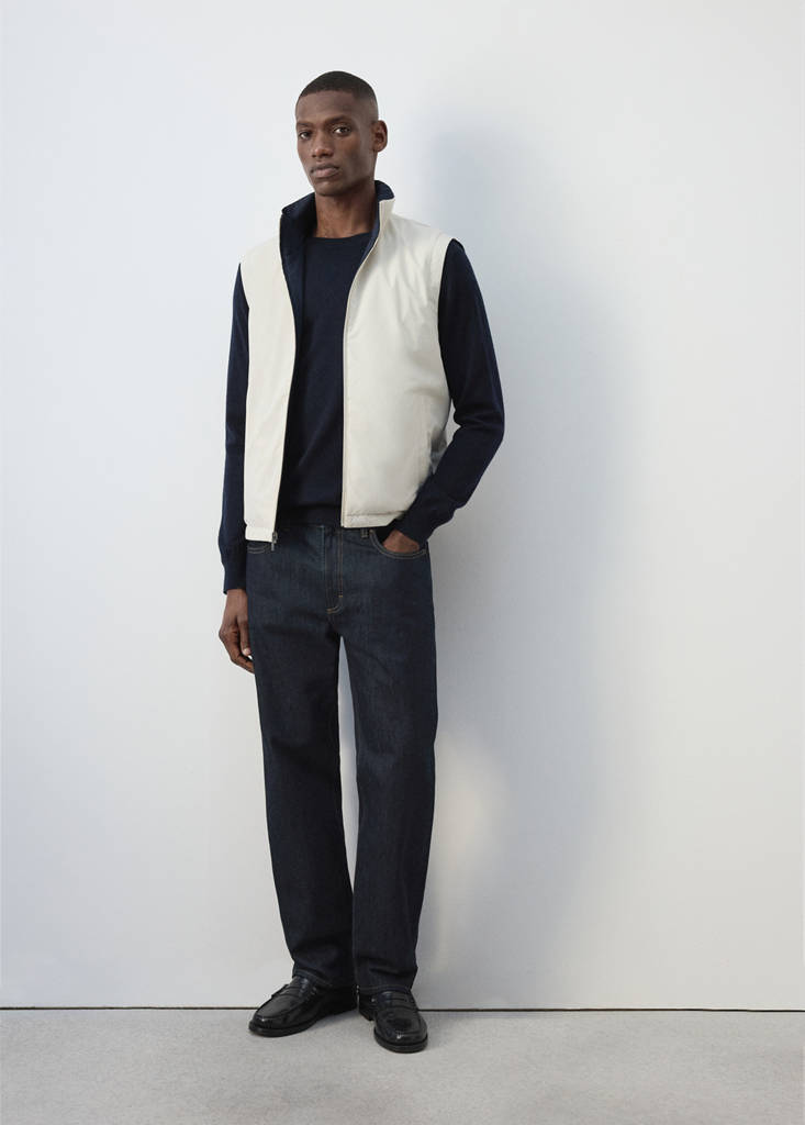 Reversible water-repellent gilet — Night Blue