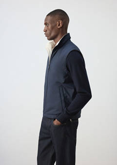 Reversible water-repellent gilet — Night Blue 5