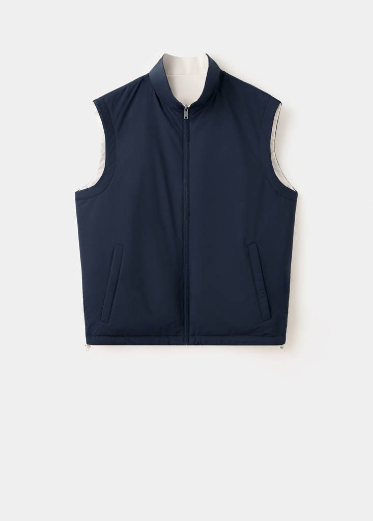 Reversible water-repellent gilet — Night Blue