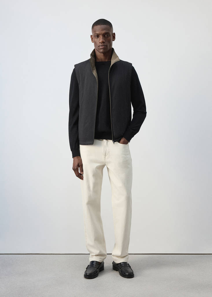Reversible water-repellent gilet — Black