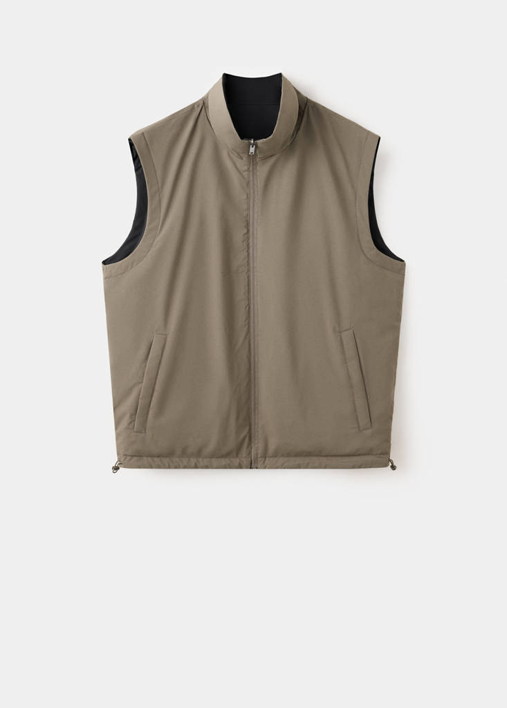 Reversible water-repellent gilet — Black