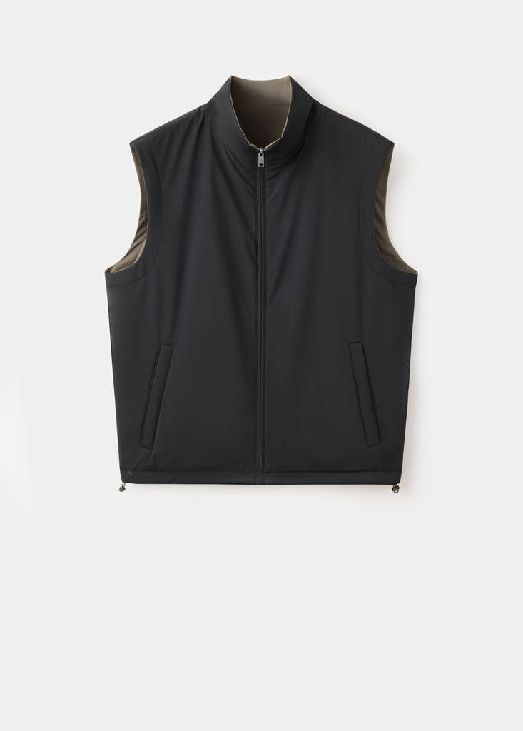Reversible water-repellent gilet — Black