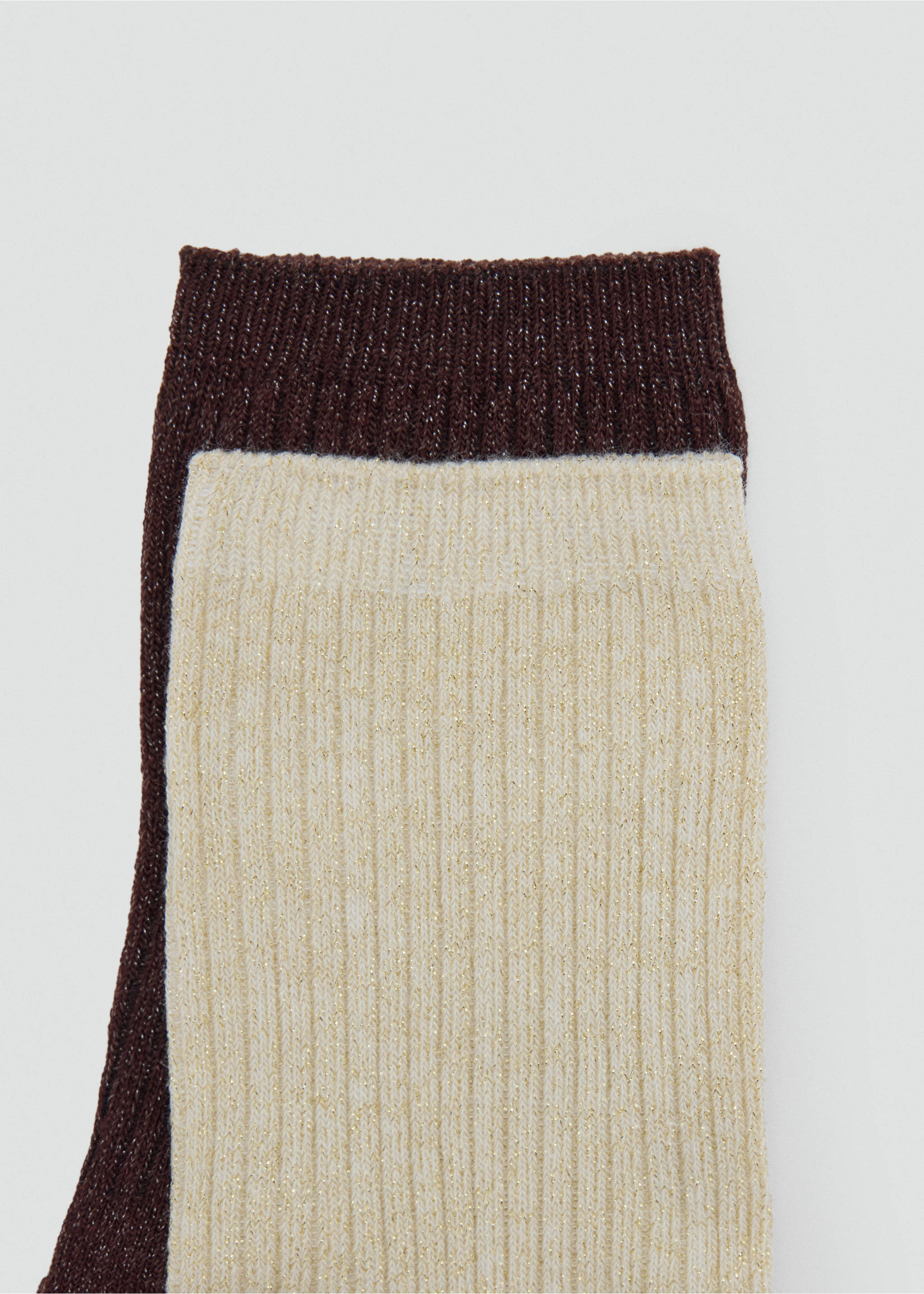 2 pack lurex socks - Medium plane, Chocolate. Ref: 37035154-00.